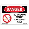 Signmission OSHA, No Smoking Battery Charging Area, 14in X 10in, 10" W, 14" L, Landscape, OS-DS-D-1014-L-1482 OS-DS-D-1014-L-1482